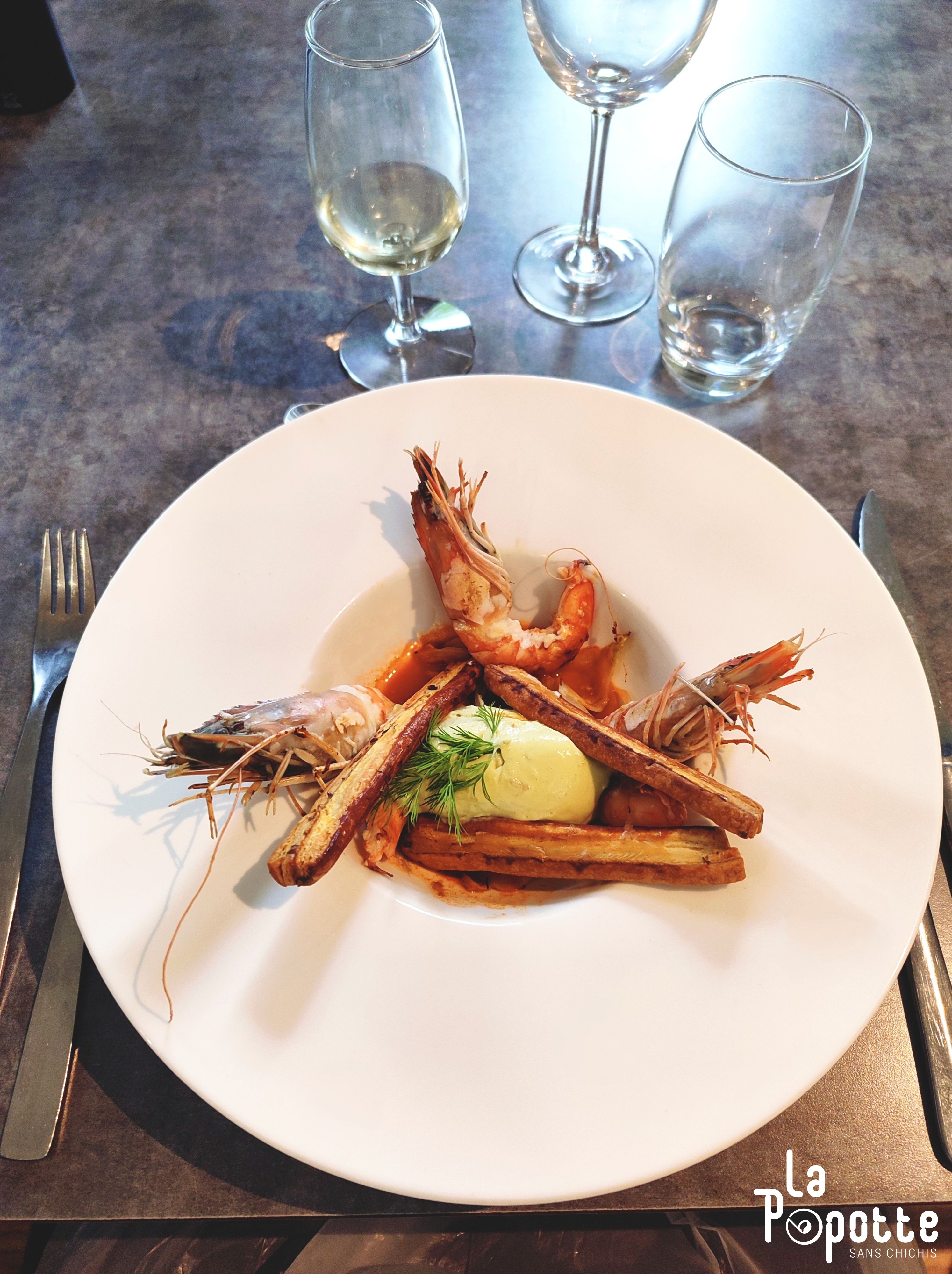 Bavaroise d'avocat crevettes et fenouil