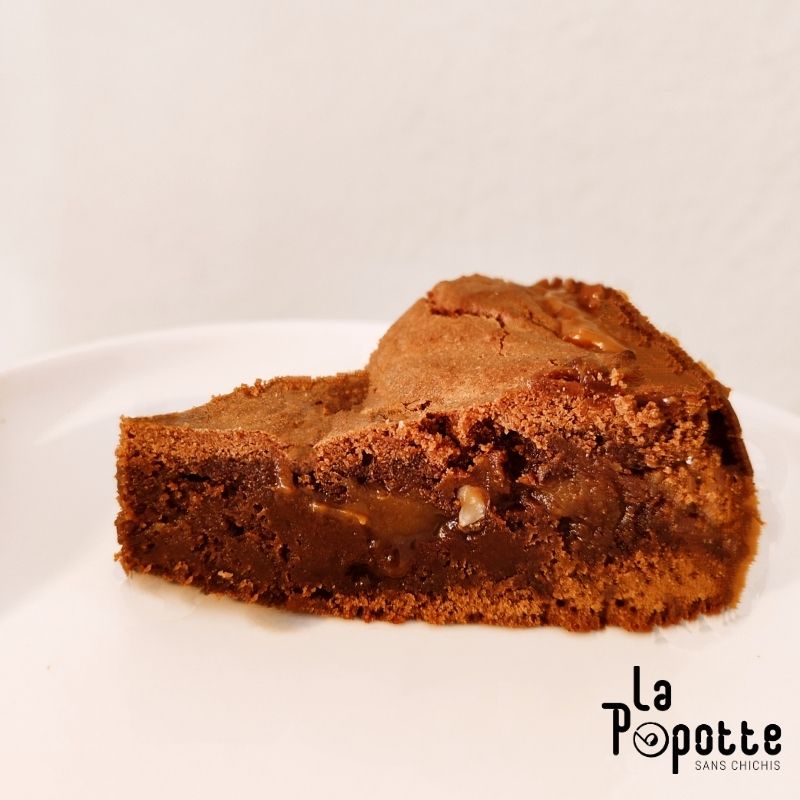 Brownie chocolat coeur caramel au beurre salé