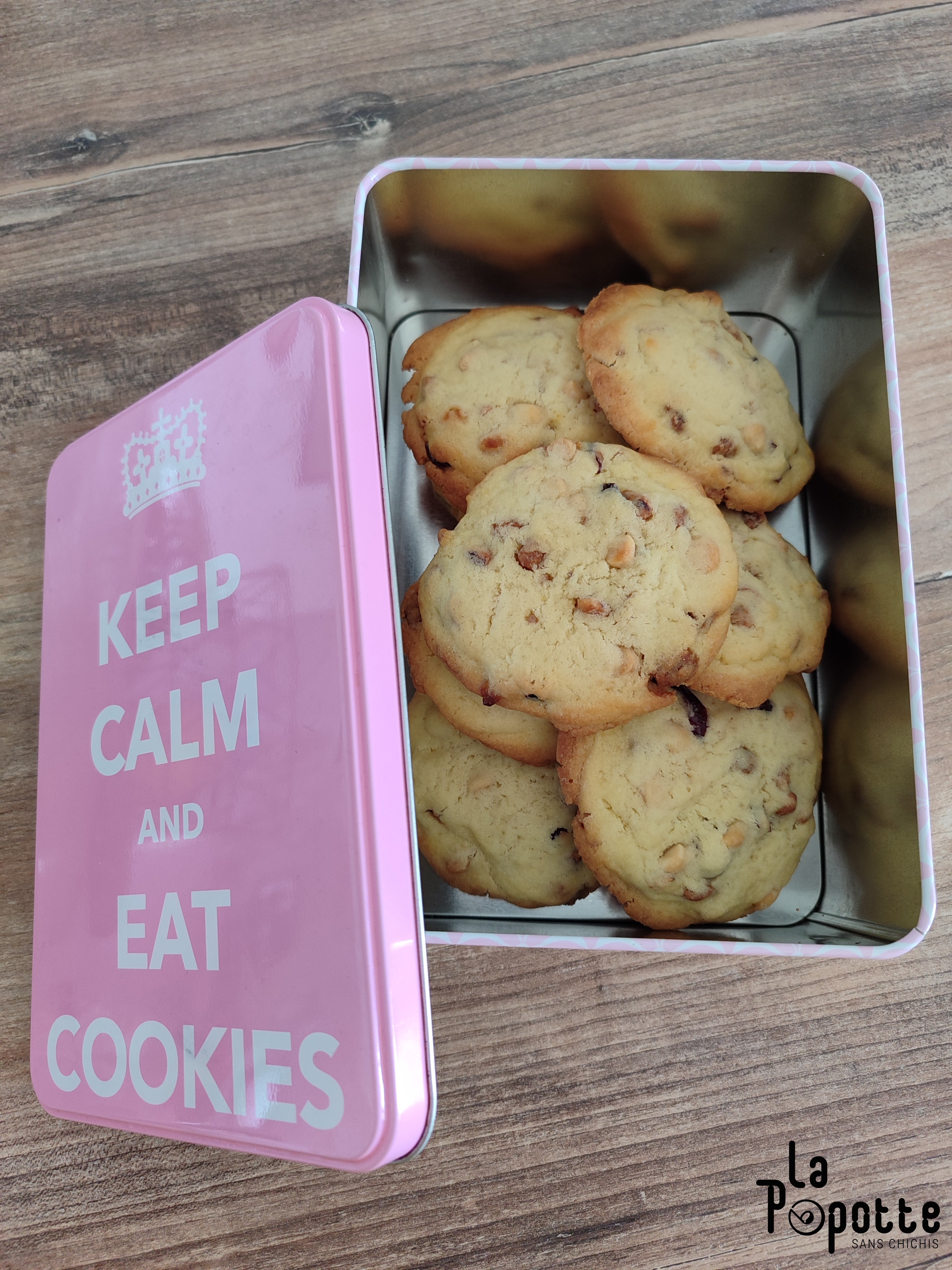 Cookies chocolat blanc, cranberries et noisettes caramélisées