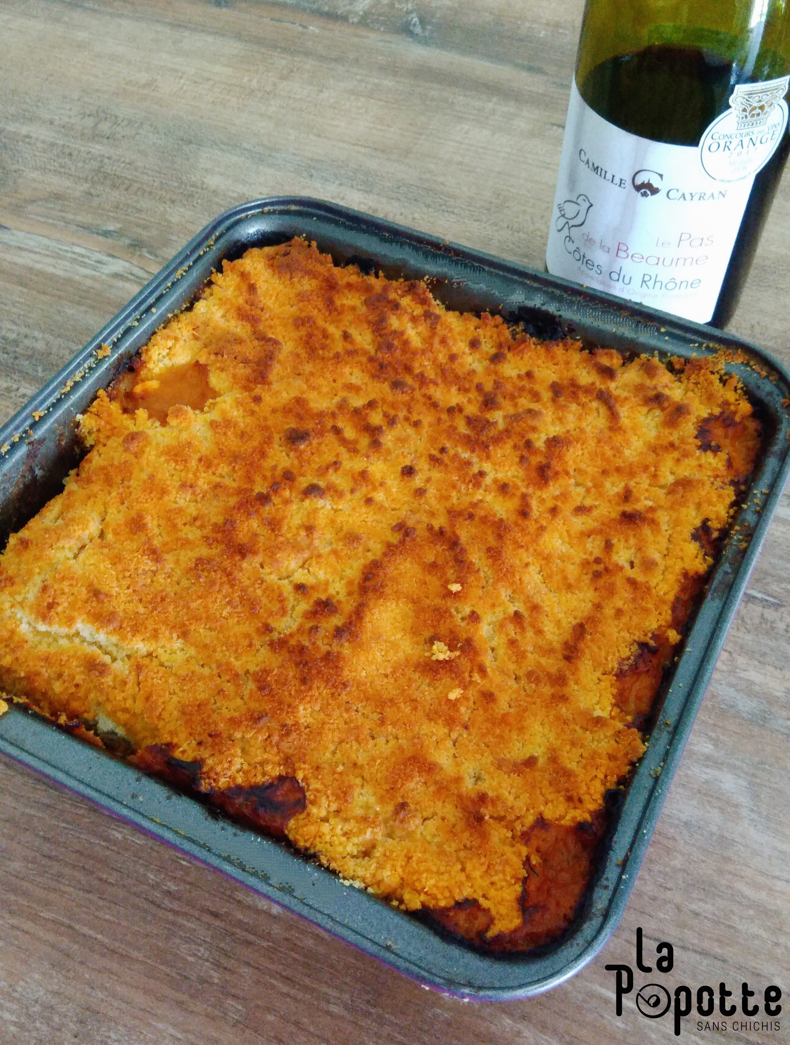 Crumble courgette chorizo et chèvre