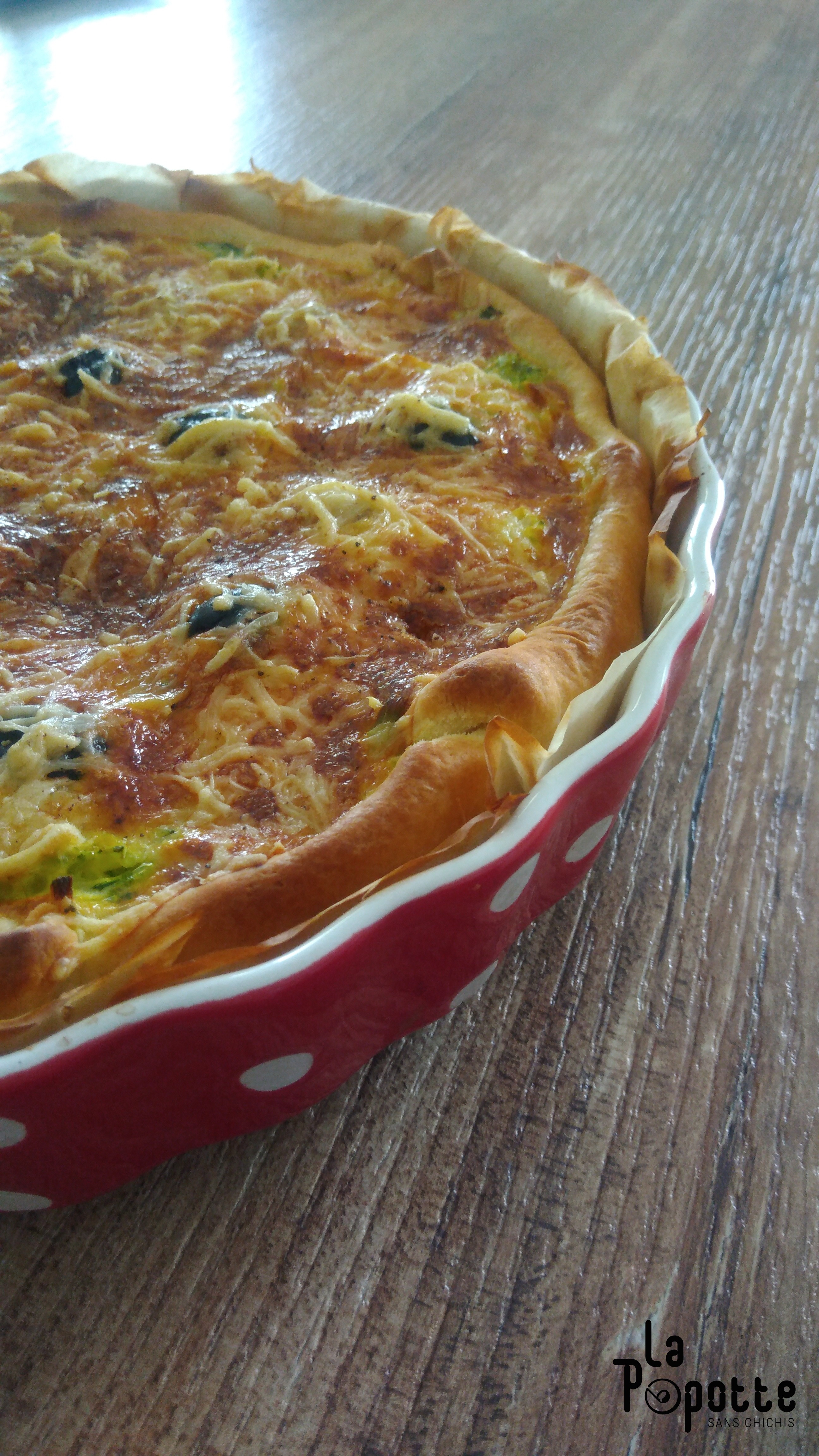 Quiche brocolis,jambon, moutarde