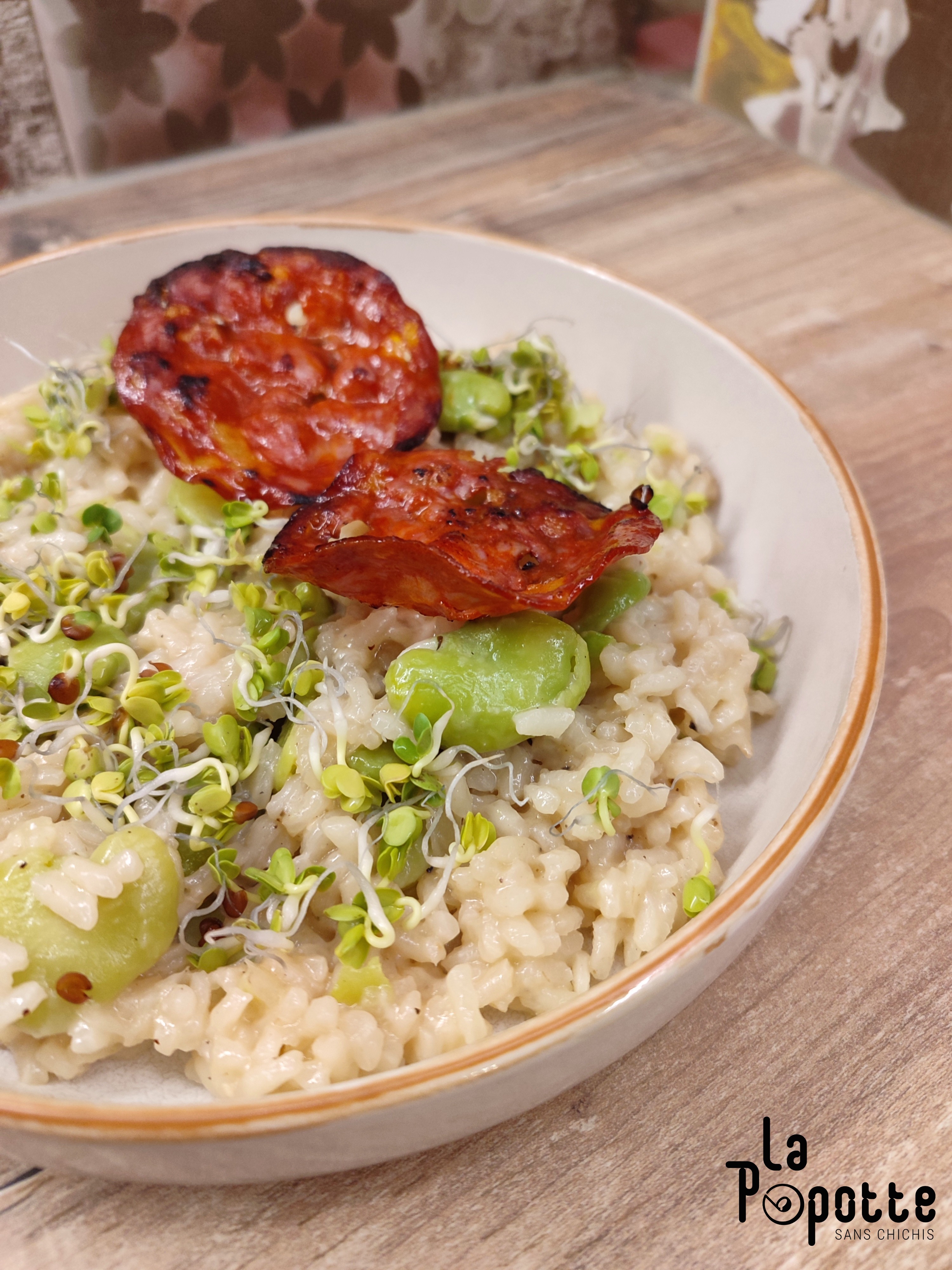 Risotto fèves graines germées 